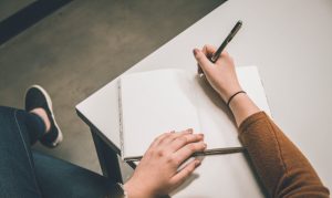 writing on a book